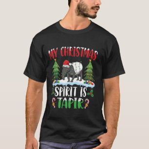 Camiseta Tapir usando el espíritu de Navidades de Santa Hat