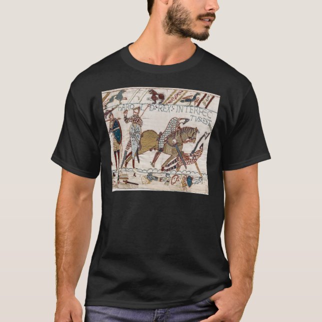 Camiseta Tapiz Bayeux. Matan al Rey Harold. Flecha en e (Anverso)