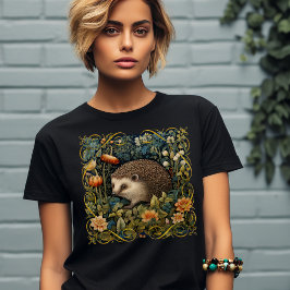Camiseta Tapiz Cute Hedgehog Estilo William Morris