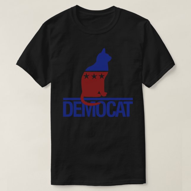 Camiseta Tapiz del gato demócrata (Diseño del anverso)