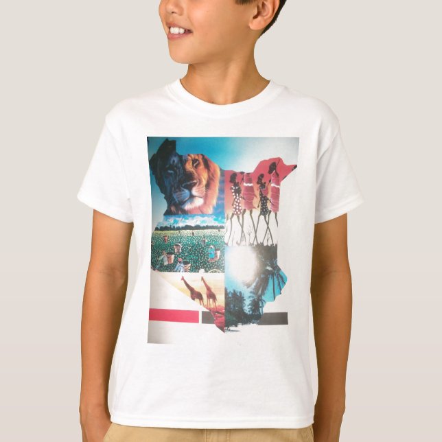 Camiseta Tapiz keniano: Vida silvestre, cultura y playa cos (Anverso)