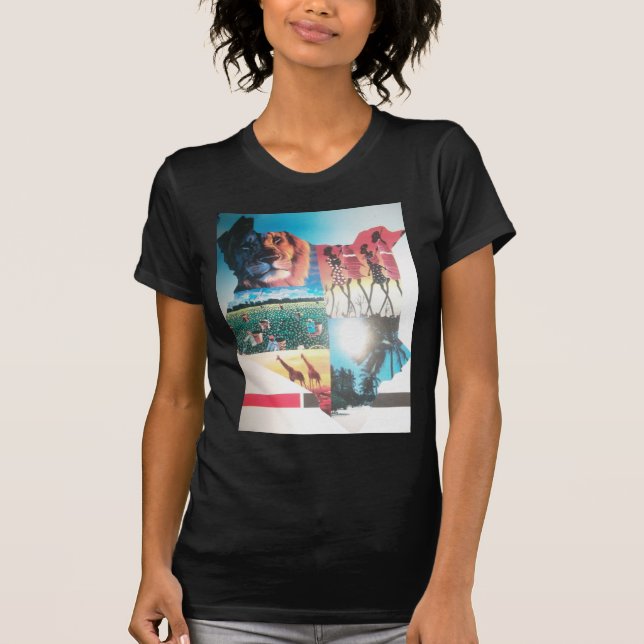 Camiseta Tapiz keniano: Vida silvestre, cultura y playa cos (Anverso)