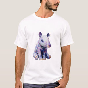 Camiseta Tapiz Morado con Bordado Abstracto para Hombres