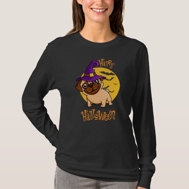Camiseta Tapón con Gorra de bruja morada Halloween (Anverso)