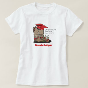 Camiseta Tapón de graduación de arranque de Cowboy Rojo y c