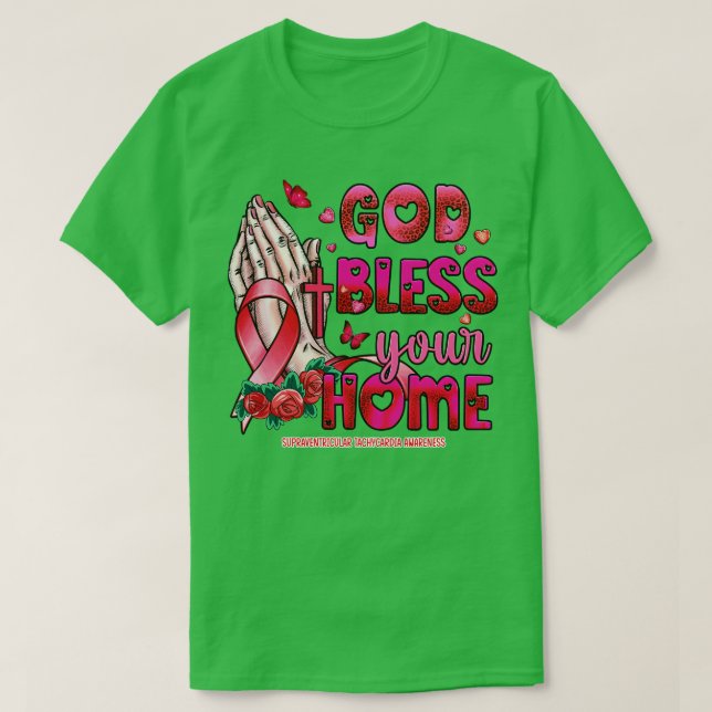 Camiseta Taquicardia supraventricular Sensibilización dios  (Diseño del anverso)