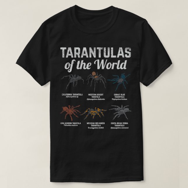 Camiseta Tarantulas Del Mundo (Diseño del anverso)