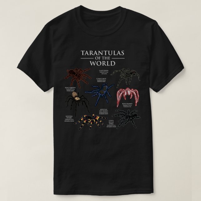 Camiseta Tarantulas Del Mundo (Diseño del anverso)