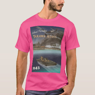 Camiseta Tarawa 1943 - Afiche de viaje del atolón de coral