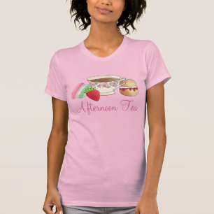 Camiseta Tarde Fiesta de té Macarons Teacup Cream Scone