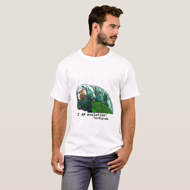Camiseta tardígrada (texto negro) (Anverso completo)