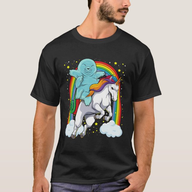 Camiseta Tardigrade montando unicornio mágico tardígrado (Anverso)