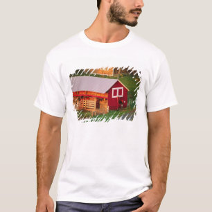 Camiseta Tareas matutinas en la granja. EE. UU., Vermont,