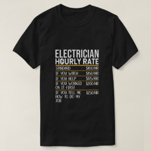 Camiseta Tarifa HORA Electricista , Cita Divertida Para Ele
