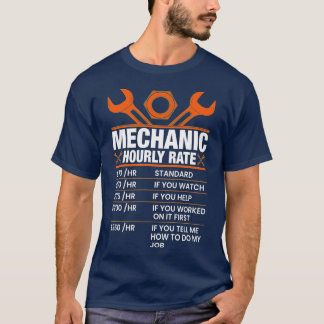 Camiseta Tarifa HORA Mecánica Graciosa Regalo Tasas de Trab