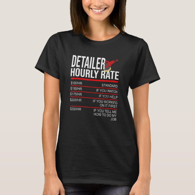 Camiseta Tarifa horaria del desmontador de coches de desact (Anverso)
