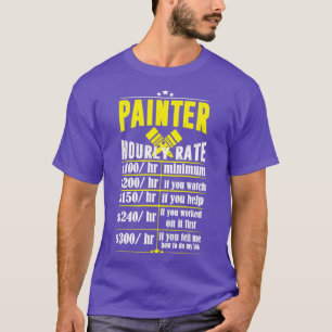 Camiseta tarifa horaria divertida del pintor