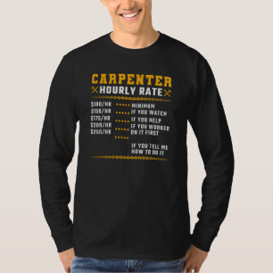 Camiseta Tarifa por hora de carpintero carpintería en mader