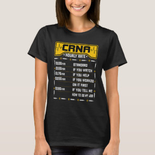 Camiseta Tarifa por Hora de CRNA - Enfermera de Anestesiolo
