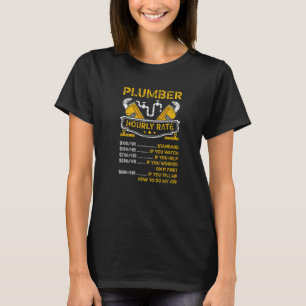 Camiseta Tarifa por hora de fontanero Herramientas de frega