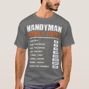 Camiseta Tarifa por hora de Handyman de regalo Gracia de ma