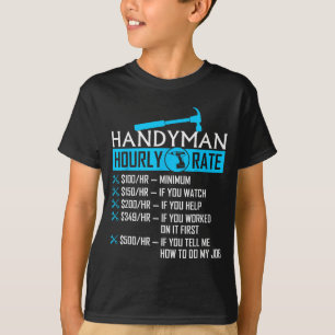 Camiseta Tarifa por hora de hombre para todo humor carpinte