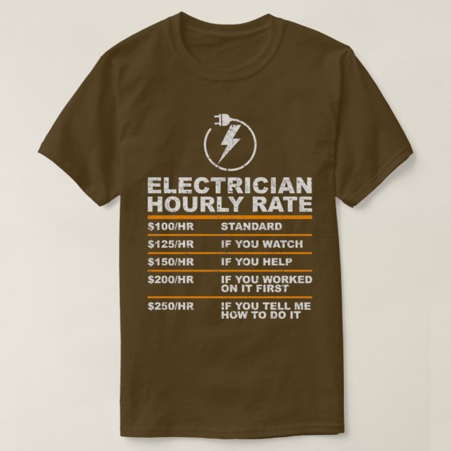 Camiseta Tarifa por hora de los electrodomésticos (Diseño del anverso)