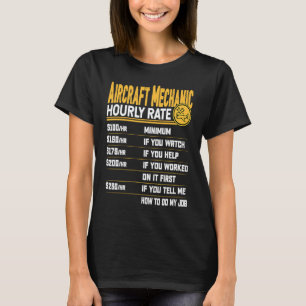 Camiseta Tarifa por hora de mecánico de aeronaves Técnico d