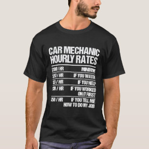 Camiseta Tarifa por hora de mecánico de automóviles Reparad