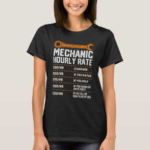 Camiseta Tarifa por hora de mecánico de automóviles y motoc