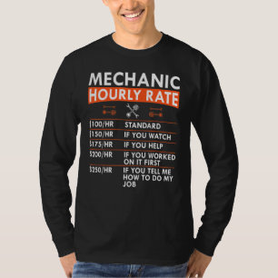 Camiseta Tarifa por Hora de Mecánico Llave Pistón Laborator