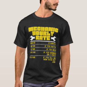 Camiseta Tarifa por hora de mecánico para ingeniería mecáni