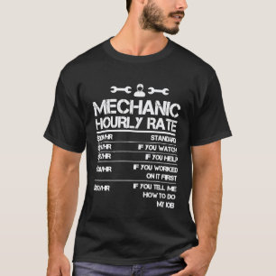 Camiseta Tarifa por hora de mecánico para tasas de mano de