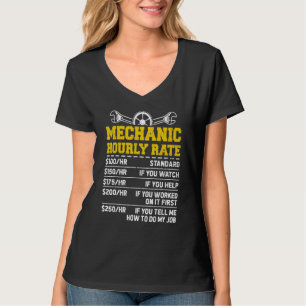 Camiseta Tarifa por hora de mecánico  Trabajo de automóvil 