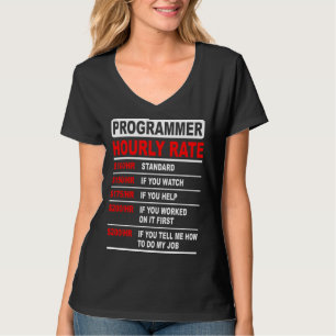 Camiseta Tarifa por hora de programador idea de ingeniero d
