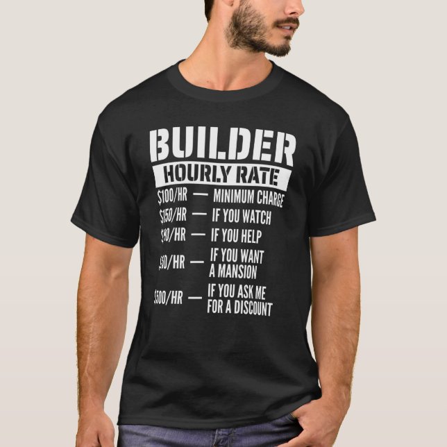 Camiseta Tarifa por hora del constructor (Anverso)