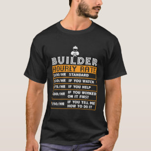 Camiseta Tarifa por hora del constructor Coincidencia de tr