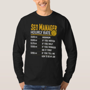 Camiseta Tarifa por hora del gerente de SEO