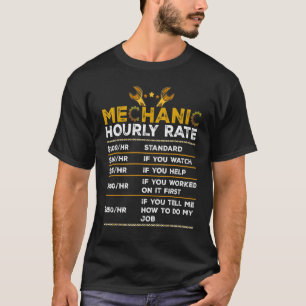 Camiseta Tarifa por hora del mecánico Tarifas de mano de