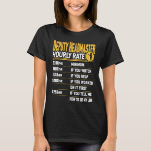 Camiseta Tarifa por hora del subdirector Profesor subdire