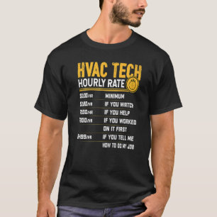Camiseta Tarifa por hora del técnico de HVAC Ingeniero técn