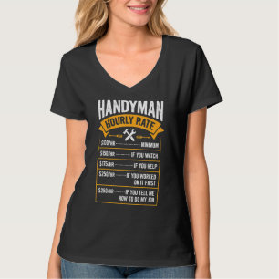 Camiseta Tarifa por hora Handyman Repairman Hens Dad Padre