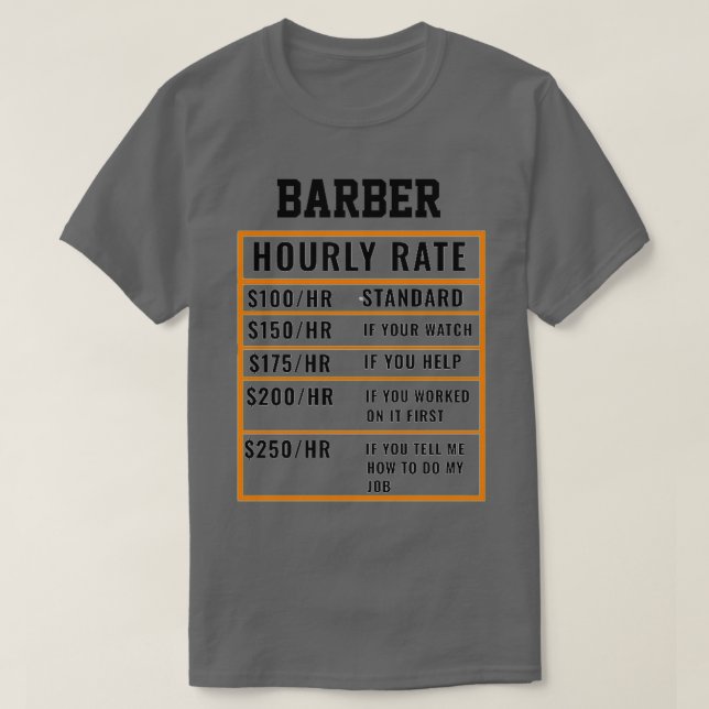 Camiseta Tarifa por horas de barbero (Diseño del anverso)