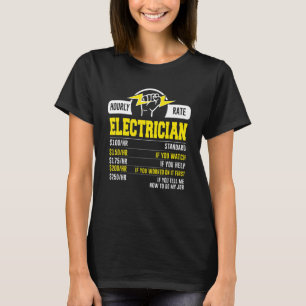 Camiseta Tarifas de mano de obra por hora para electrocista