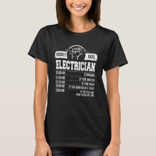 Camiseta Tarifas de mano de obra por hora para electrocista