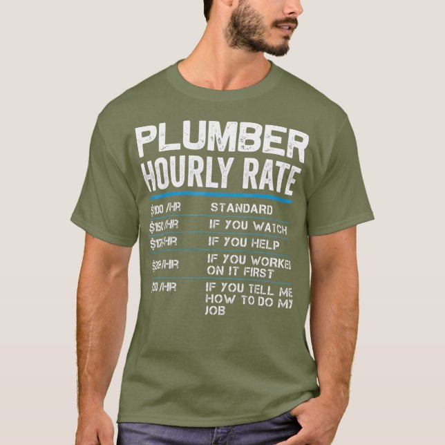 Camiseta Tarifas horarias de plomo regalo divertido para pl (Anverso)