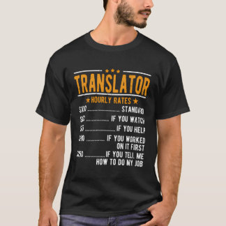 Camiseta Tarifas horarias del traductor