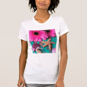 Camiseta Tarimas y Seahorse rosados con las estrellas de