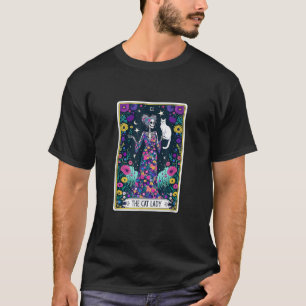Camiseta Tarjeta Cat Lady Tarot Skeleton Halloween Skul Oc