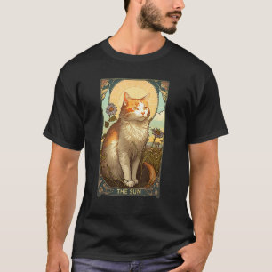 Camiseta Tarjeta Cat Tarot, Tarjeta Sun Tarot, T- Art Nouve